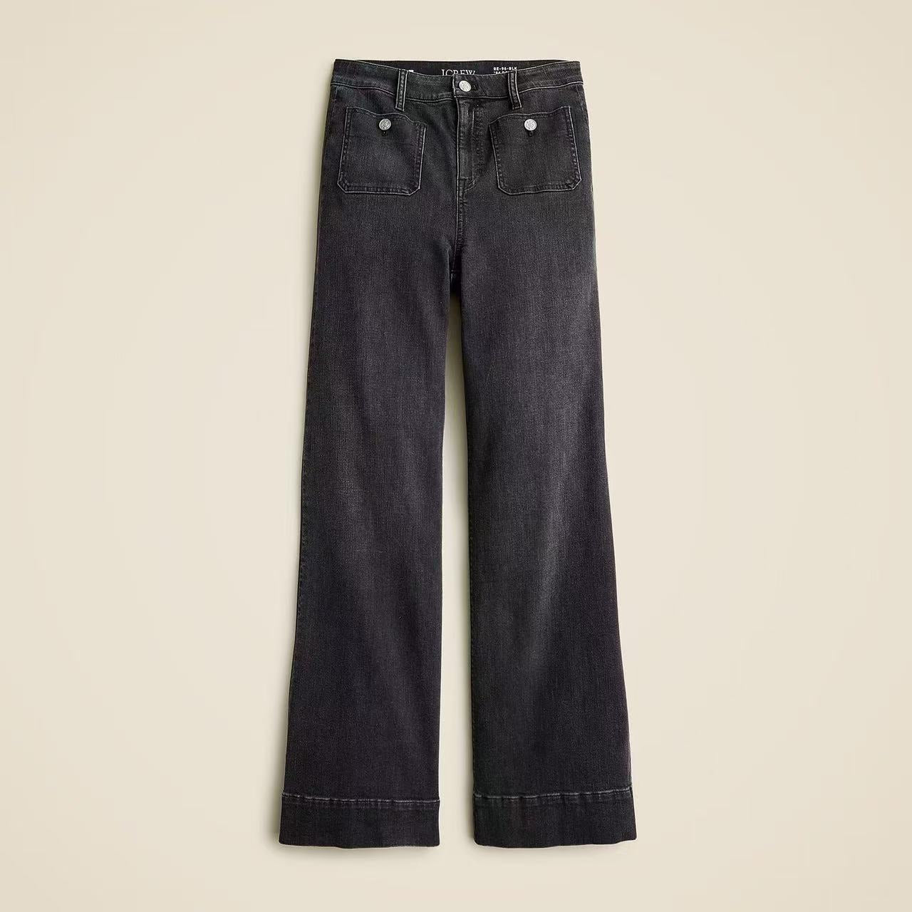 Damen Weite Jeans mit modischem Saum Stalluxe