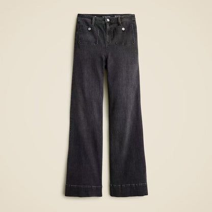 Damen Weite Jeans mit modischem Saum Stalluxe