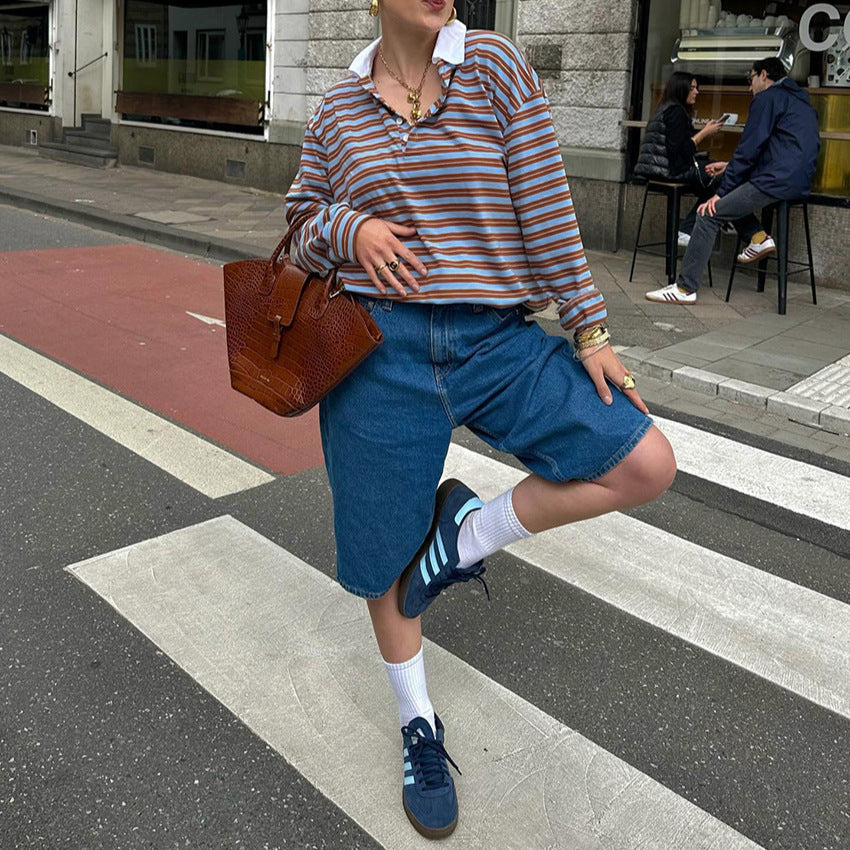 Damen Polo-Shirt mit gestreiftem Design Stalluxe