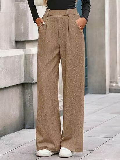 Damen Weite Stoffhose mit hochgezogenem Taillenbund und praktischen Eingrifftaschen Stalluxe