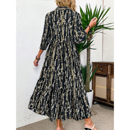 Damen Maxikleid mit lässigem Kragen und legerem Schnitt Stalluxe