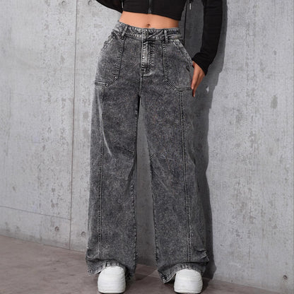 Damen Weit geschnittene High-Waist Jeans mit authentischem Vintage-Look Stalluxe