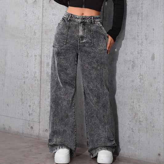 Damen Weit geschnittene High-Waist Jeans mit authentischem Vintage-Look Stalluxe