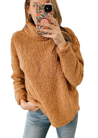Damen kuscheliger Fleece-Pullover mit hohem Kragen Stalluxe