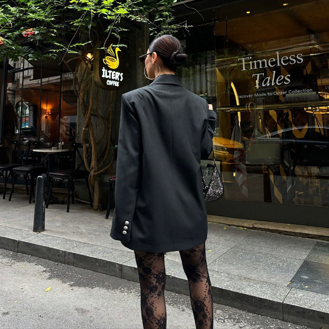 Damen Oversized Blazer mit funkelnden Applikationen und einzigartigem Design Stalluxe