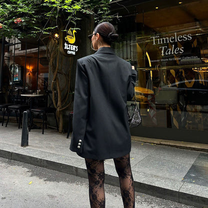 Damen Oversized Blazer mit funkelnden Applikationen und einzigartigem Design Stalluxe