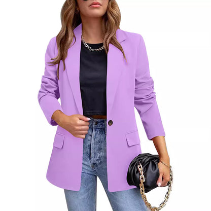 Damen trendiger Blazer mit tailliertem Schnitt und großen Taschen Stalluxe