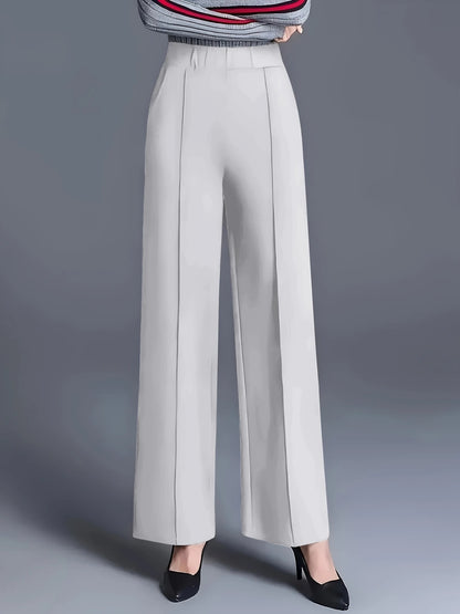 Damen elegante Hochbundhose mit Faltenwurf und dehnbarem Bund Stalluxe