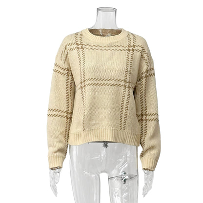 Damen Karierter Strickpullover Stalluxe