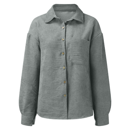 Damen Übergroße Kordbluse Stalluxe