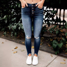 Damen Skinny Jeans mit hoher Taille und Destroyed-Details Stalluxe