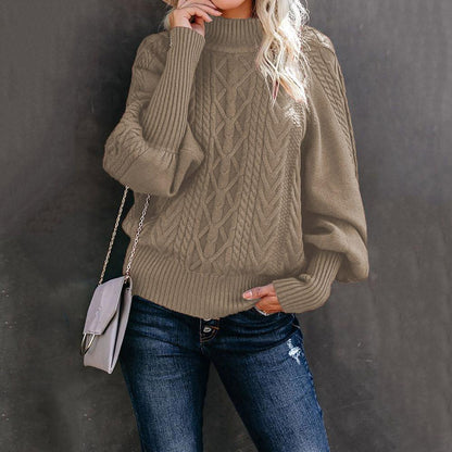 Damen Strickpullover mit hochgeschlossenem Kragen und strukturiertem Design Stalluxe