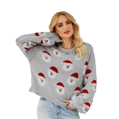 Damen festlicher Pullover mit weihnachtlichem Santa-Muster Stalluxe