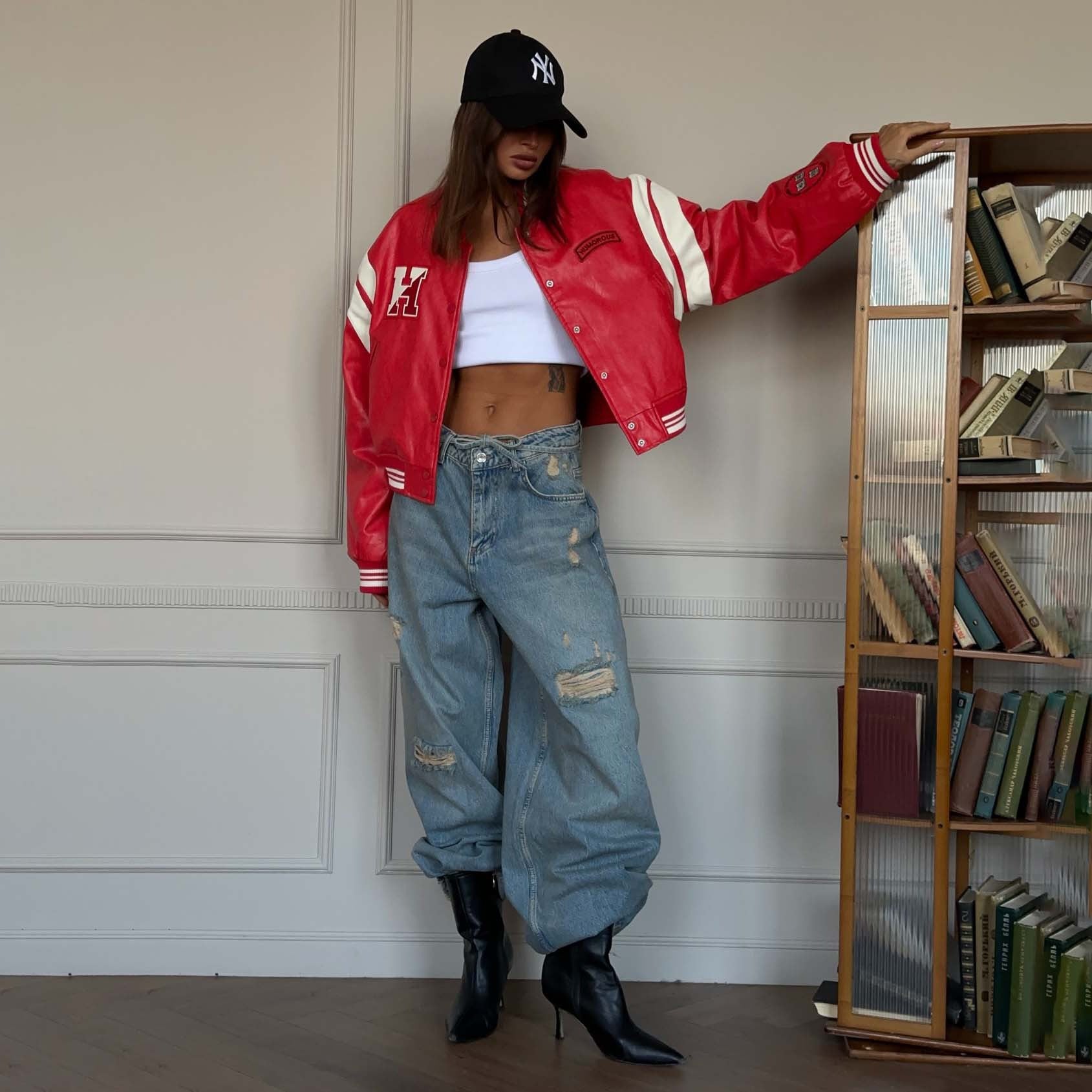 Damen sportliche Varsity-Jacke mit lässigem Schnitt und moderner Applikation Stalluxe