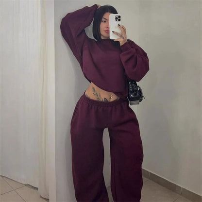 Damen lässiger Sweatsuit aus hochwertigem Baumwollmix Stalluxe