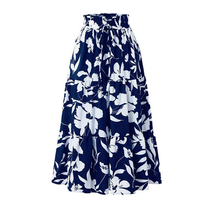 Damen Maxirock mit fließendem Schnitt und floralem Design Stalluxe