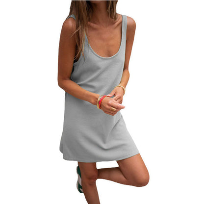 Damen Sommerliches Freizeitkleid mit tiefem Ausschnitt und leichtem Stoff Stalluxe