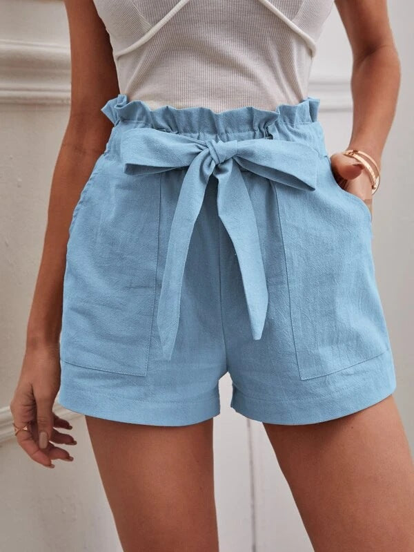 Damen Tailored Shorts mit Krawatte und praktischen Taschen Stalluxe