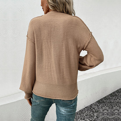 Damen lässiger Pullover mit dekorativer Taschenapplikation Stalluxe