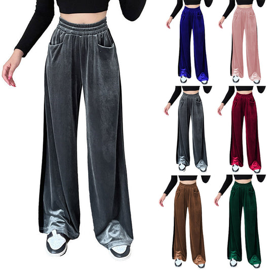 Damen Weite Sommerhose mit elastischem Bund und seitlichen Taschen Stalluxe