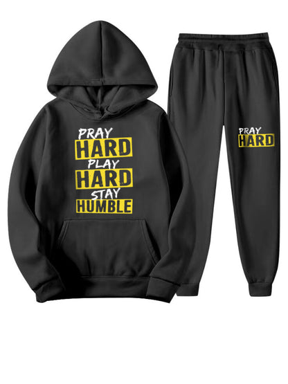 Damen lässiges Hoodie und Jogginghose Set mit kreativem Grafikdesign Stalluxe
