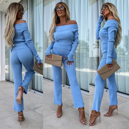 Damen lässiger Jumpsuit mit Off-Shoulder-Ausschnitt und weit geschnittenen Beinen Stalluxe