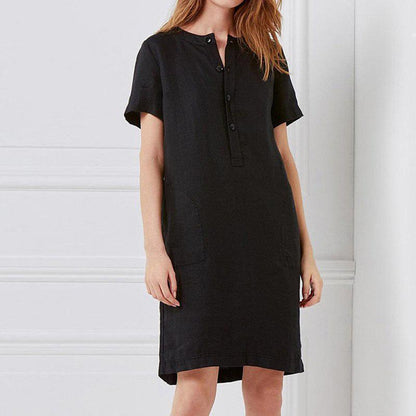 Damen Hemdkleid mit praktischen Taschen und Knopfleiste Stalluxe