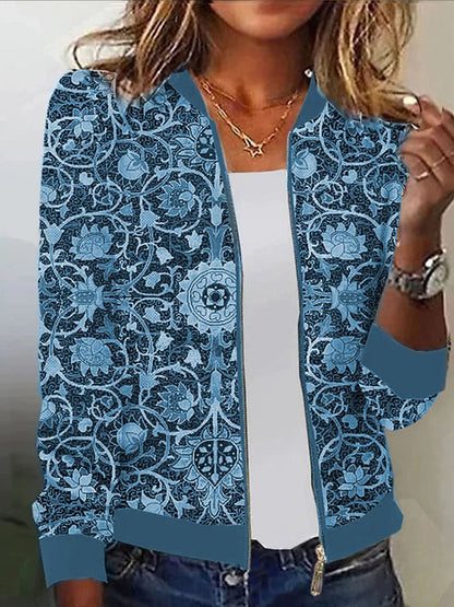 Damen Blousonjacke mit floralem Muster Stalluxe