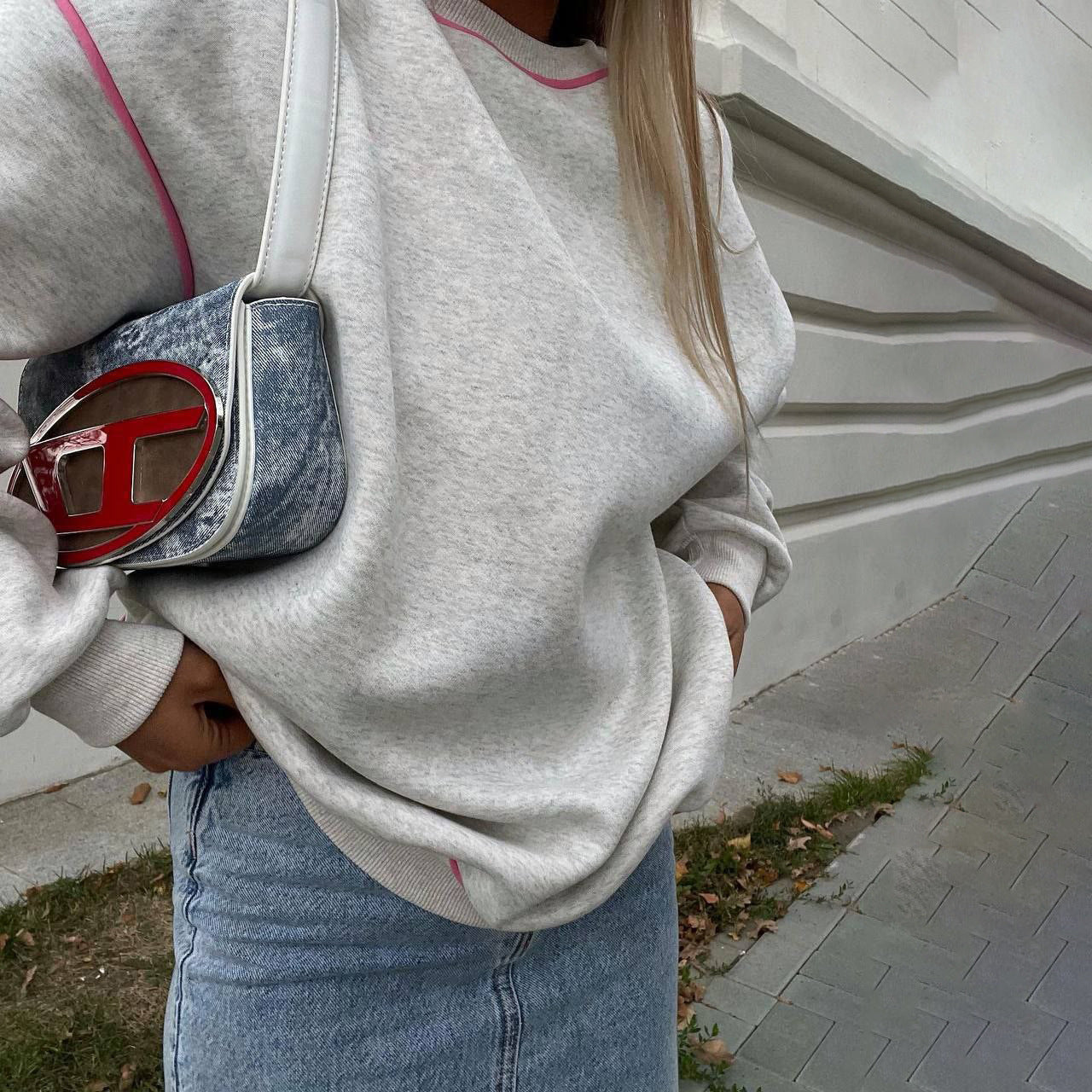Damen Oversized Sweatshirt mit Kontrastnähten und lässigem Schnitt Stalluxe