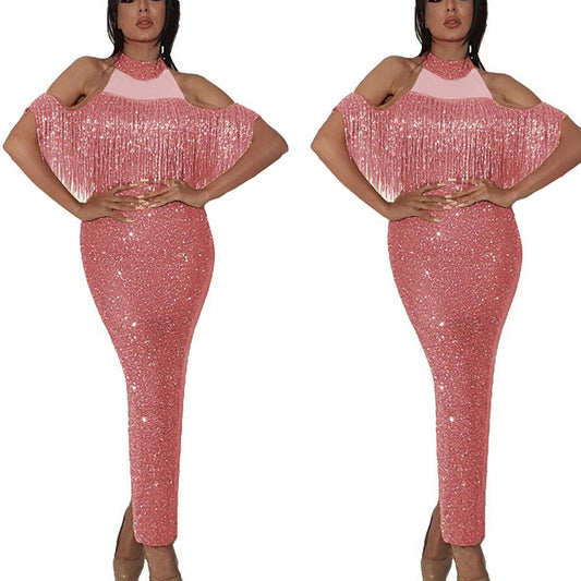 Damen Funkelndes Glamour Abendkleid Stalluxe
