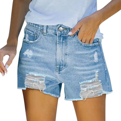 Damen Jeans-Shorts mit modischen Distressed-Details Stalluxe