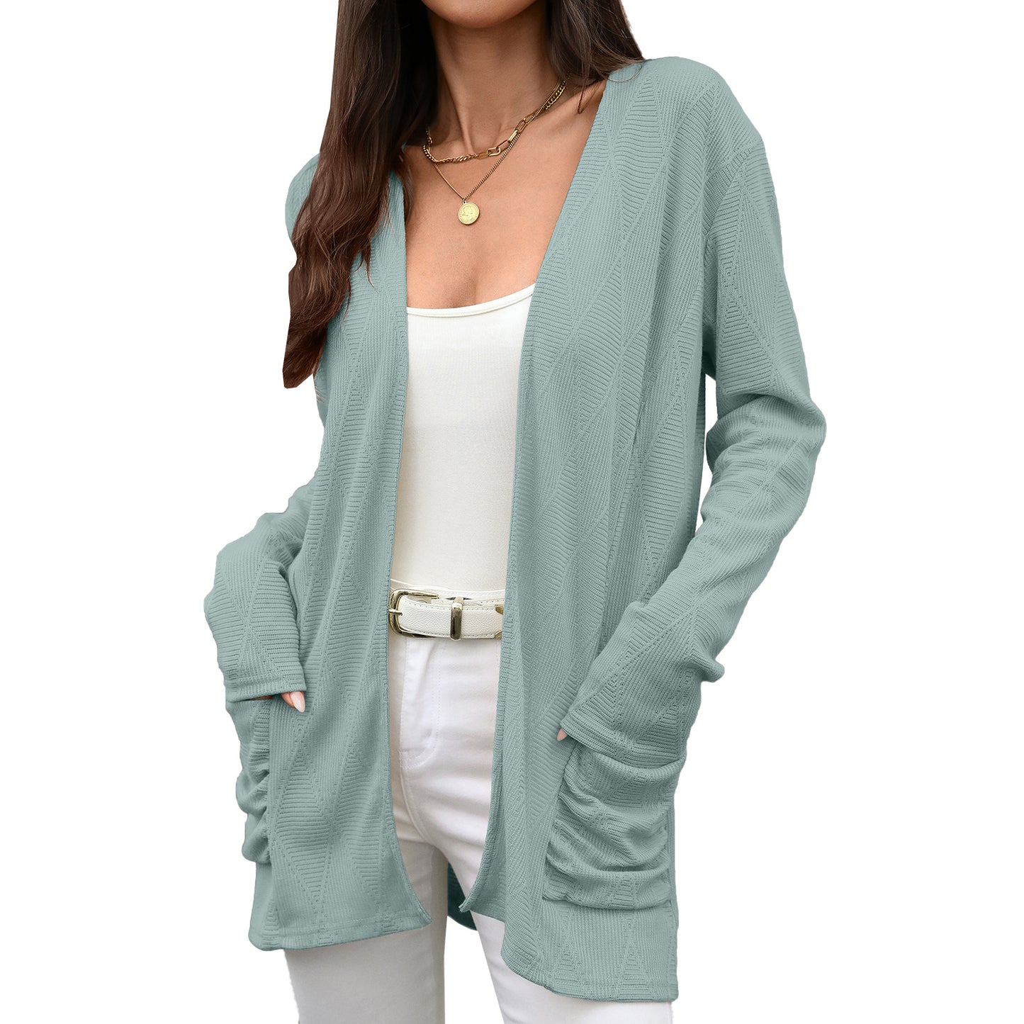 Damen Wickeljacke mit strukturierter Oberfläche Stalluxe