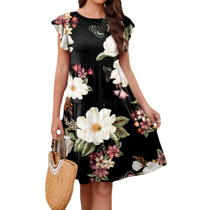 Damen Floral Maxikleid mit Rüschendetails und bequemem Schnitt Stalluxe