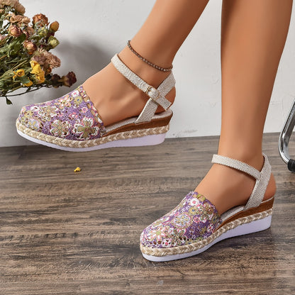 Damen Häkel-Ankelriemen-Espadrilles Stalluxe