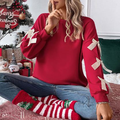 Damen Sweatshirt mit Rüschendetails und Schleifen Stalluxe
