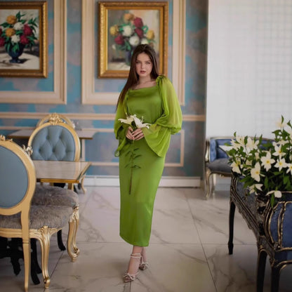 Damen Elegantes Abendkleid mit voluminösen Ärmeln Stalluxe