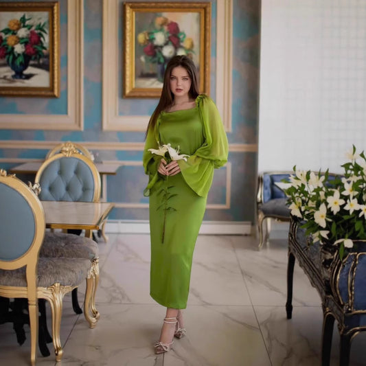Damen Elegantes Abendkleid mit voluminösen Ärmeln Stalluxe