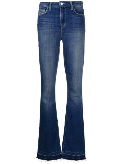Damen Bootcut Jeans mit angesagten unregelmäßigen Fransen Stalluxe