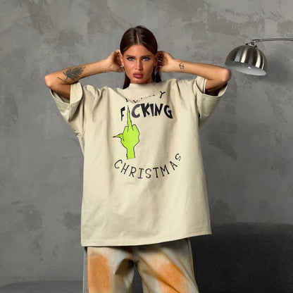 Damen Oversized T-Shirt mit auffälligem Grafikdruck und lässigem Schnitt Stalluxe