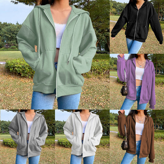 Damen lässige Kapuzenjacke mit großzügigen Taschen Stalluxe