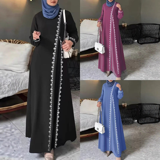 Damen elegantes Maxikleid mit aufwendiger Stickerei Stalluxe