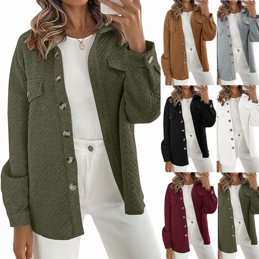 Damen Übergröße Steppjacke mit Taschen und klassischem Kragen Stalluxe