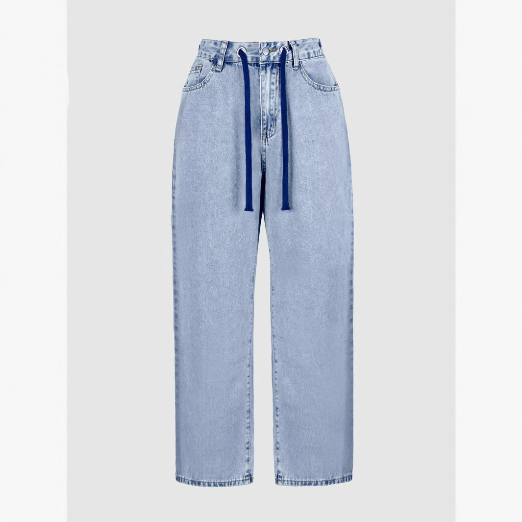 Damen Weite Jeanshose mit elastischem Bund Stalluxe