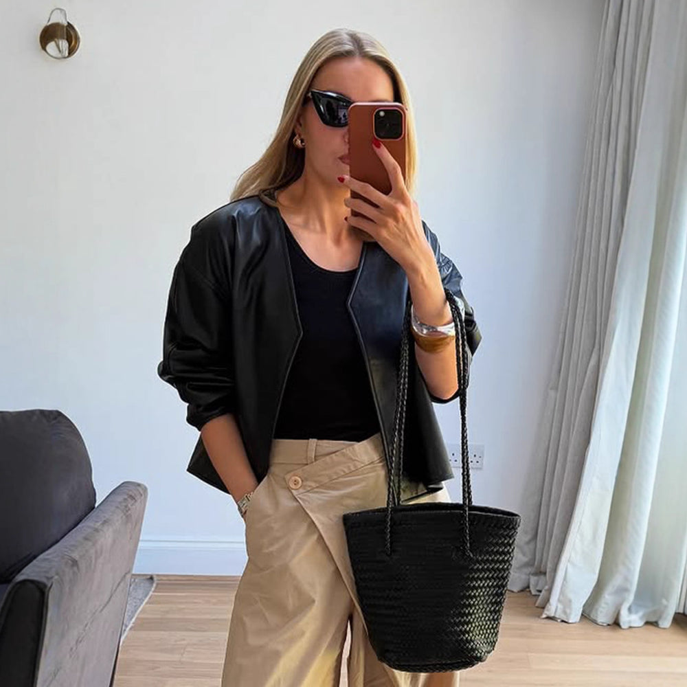 Damen modische Jacke aus hochwertigem Kunstleder Stalluxe