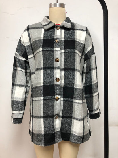 Damen Karojacke aus weichem Flanell mit dekorativen Knöpfen Stalluxe
