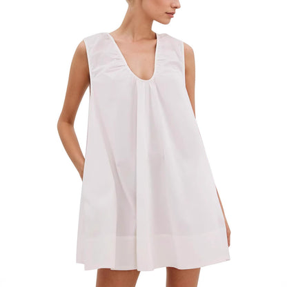 Damen Lässiges Sommerkleid mit Rüschen-Ausschnitt Stalluxe