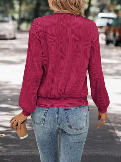 Damen lässiges Sweatshirt mit strukturiertem Stoff und elastischen Bündchen Stalluxe