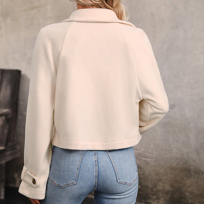 Damen kurze Plüschjacke im modischen Oversized-Stil Stalluxe