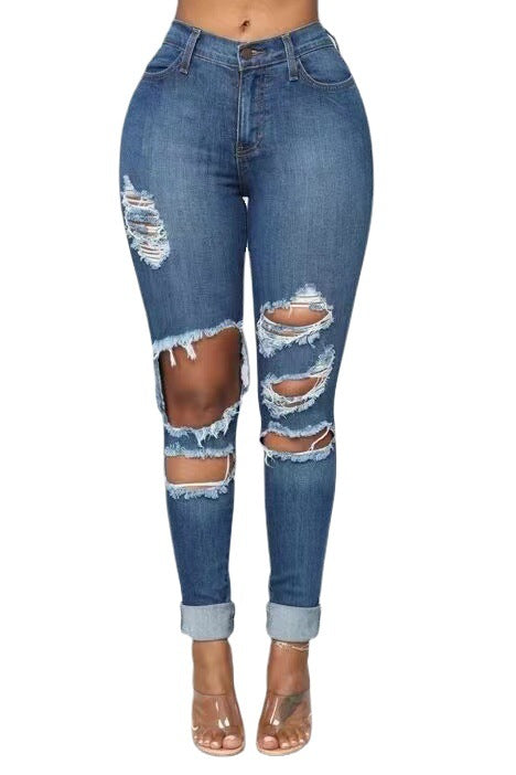 Damen Skinny-Jeans mit Riss-Design Stalluxe