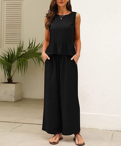 Damen luftiges Jumpsuit mit Rüschensaum Stalluxe